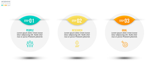 Infographic template business concept with step.
