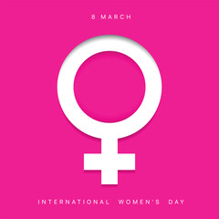 International Women's Day banner design, flat vector illustration