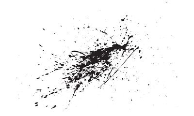Abstract ink Black Splash Background black watercolor splash isolated on white background	
