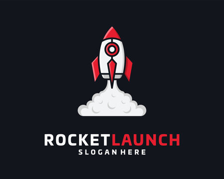 Rocket Ship Shuttle Spaceship Launch Takeoff Blast Off Startup Future Modern Vector Logo Design