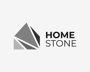 Home Stone House Rock Architecture Material Concrete Building Structure Geometric Vector Logo Design