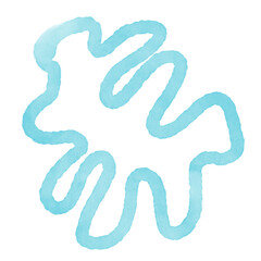 Blue Watercolor Lines Abstract Shapes 