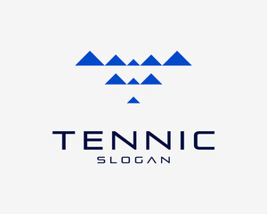 Letter T Initials Triangle Pattern Geometric Modern Abstract Futuristic Minimal Vector Logo Design