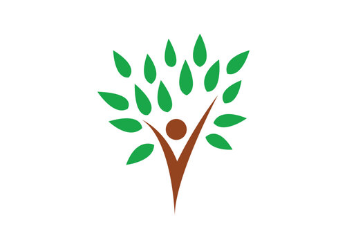 People tree vector logo template. tree logo.