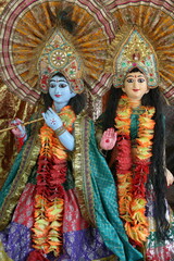Krishna & Radha murthis in Goverdan, Uttar Pradesh. India.