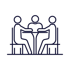 man, table, meeting, business round table meeting icon