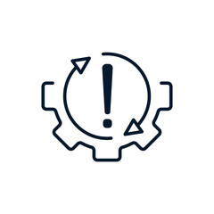 The concept of system analysis, error. Vector icon isolated on white background.