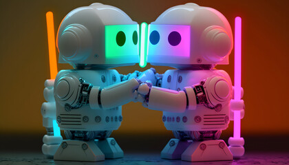 Naklejka premium romantic kiss of homosexual couple, sculpture, love concept, 3d rendering, gay love, lesbians, self love