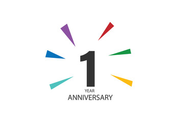 1 Year anniversary Vector template design illustration.