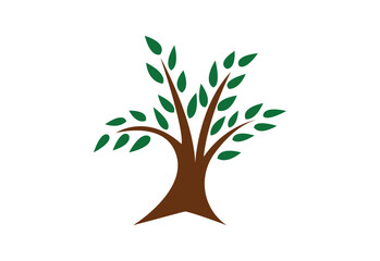 Creative people tree concept logo design template.