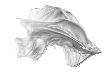 White abstract silk fabric in the air. Generative AI - obrazy, fototapety, plakaty