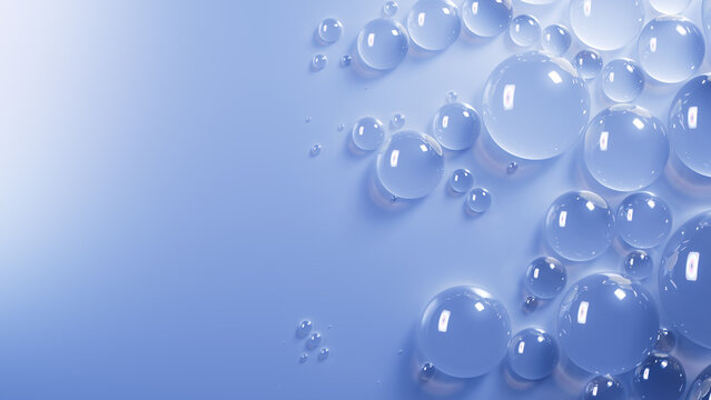 Blue and White Water Droplets Background.