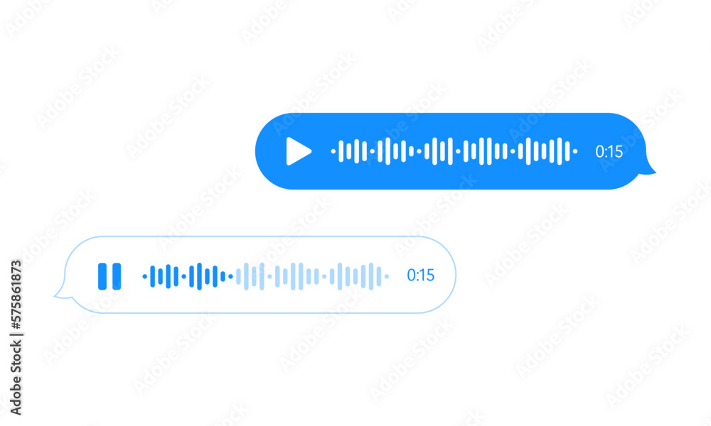 Poster voice message bubble, audio chat ui ux interface, vector messenger voice record. voice message audio