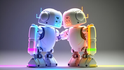 Naklejka premium romantic kiss of homosexual couple, sculpture, love concept, 3d rendering, gay love, lesbians, self love