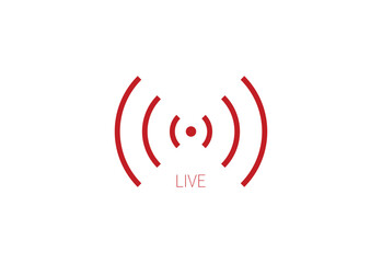 Live Stream sign. Red symbol, button of live streaming.