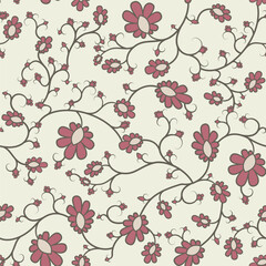 Oriental floral ornament, seamless pattern background design.