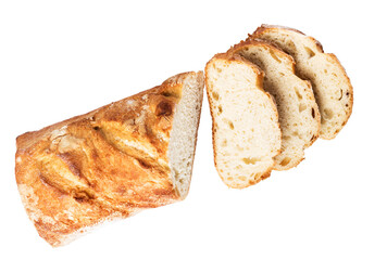 baked bread on transparent background. png file - obrazy, fototapety, plakaty