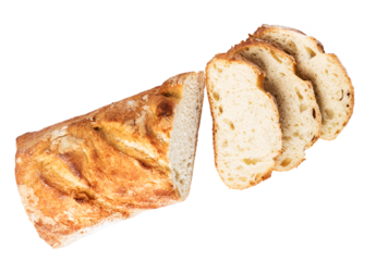 baked bread on transparent background. png file