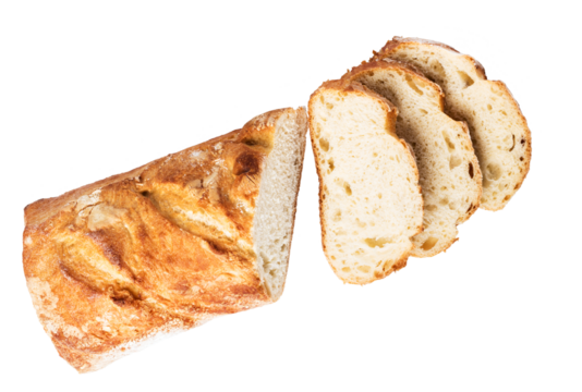 baked bread on transparent background. png file