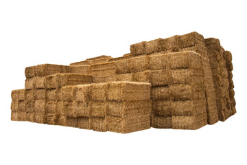 Pile of Straw Bales Isolated - 575863856