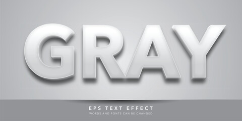 gray 3d editable text effect