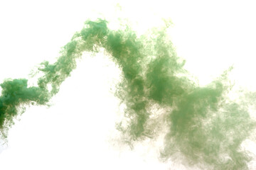 Fototapeta na wymiar green smoke on white background