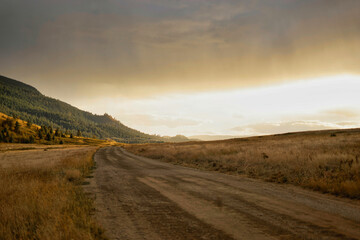 Evening landscape in the mountains