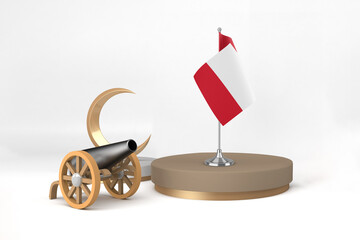 Ramadan Peru With Cannon and Crescent 3D Rendering