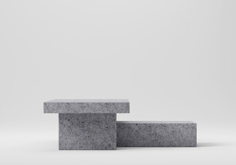 The abstract minimalistic design creates a simple yet elegant look, while still keeping the focus on the products. The 3D render allows for a realistic feel to the scene.