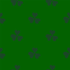 Seamless pattern with leaf clover green background for St.Patrick holiday