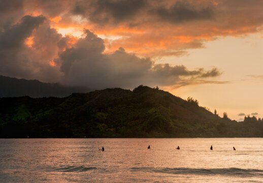 Sunset in Hanalei Bay