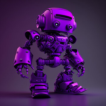 3d Purple Robot