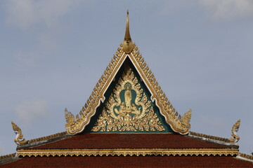 Khmer pagoda roof. Wat Khor. Cambodia.