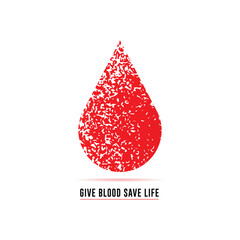 Blood Donation minimal concept with slogan Give Blood Save Life.