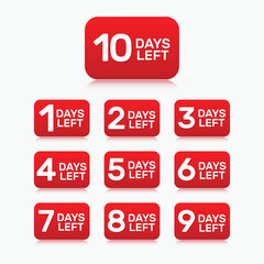 Days left countdown banner sticker design.