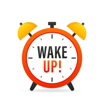 Alarm clock. Loud signal to wake up in the morning from bed. Getting up in the morning or waking up. Mechanical signaling device, bell. Waking up time motivation. Flat design. Vector illustration