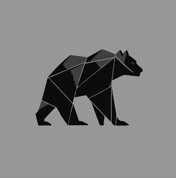 vector bear animal, for retro logos, emblems, badges, label templates and t-shirt vintage design elements.