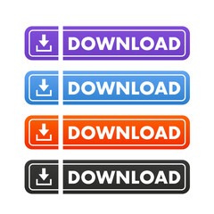 Download buttons. Set collection of download button elements for ui ux web design template. Install symbol, simple flat vector illustration for website or mobile app. Vector illustration