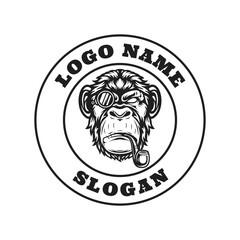 Chimp Smoke Graphic Logo Design