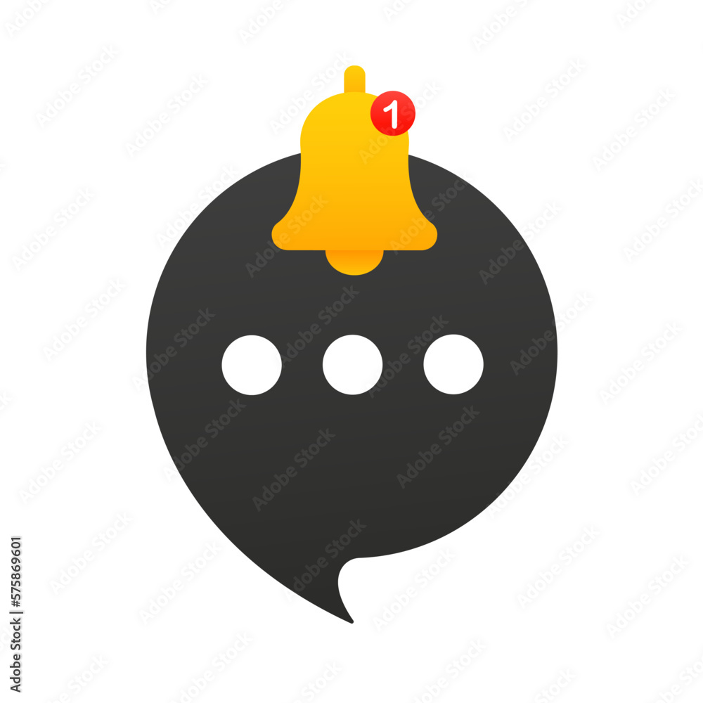 Poster notification message bell. one reminder notification. banner template with empty copy space for prom