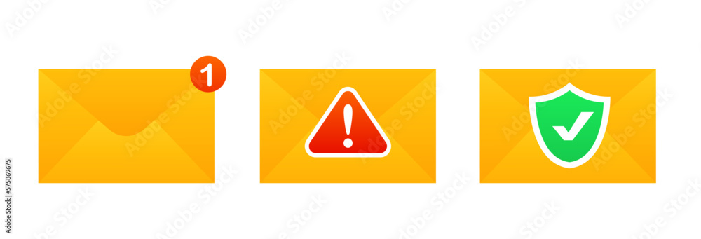 Poster alert message. notification concept of new message or other notice. unread email. danger error alert