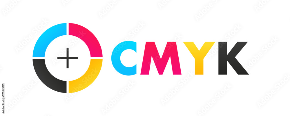Poster cmyk color palette vector template. cmyk logo template service print typography. mixed spectrum grap