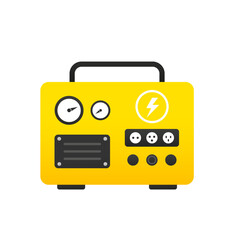 Portable electric power generator. Electric charger diesel portable flat generator icon. Electrical energy, from a gener. Emergency equipment. Vector illustration