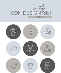 Linestyle Icon Design Hockey