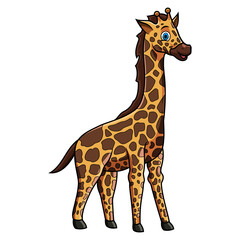 Obraz premium Cute giraffe cartoon isolated on white background