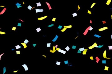 confetti on black background created with generative AI