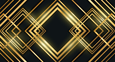 Abstract geometric background with gold bordered borders. Backdrop, template for premium banners, business and posters, billboards, flyers, signs and web sites. Vector illustration for design