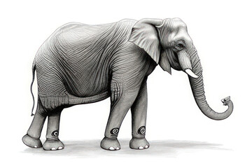 elephant on white Background created with generative AI