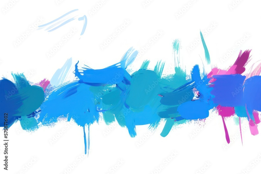 Wall mural blue abstract wavy background created with generative ai
