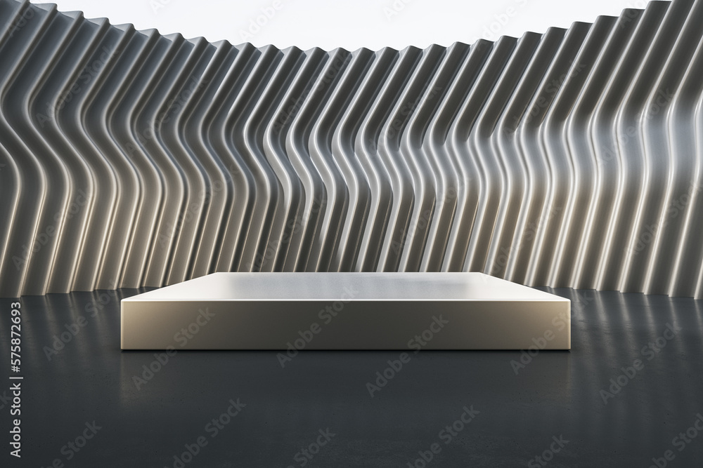 Aufkleber Abstract empty interior with mock up pedestal for product placement. 3D Rendering.